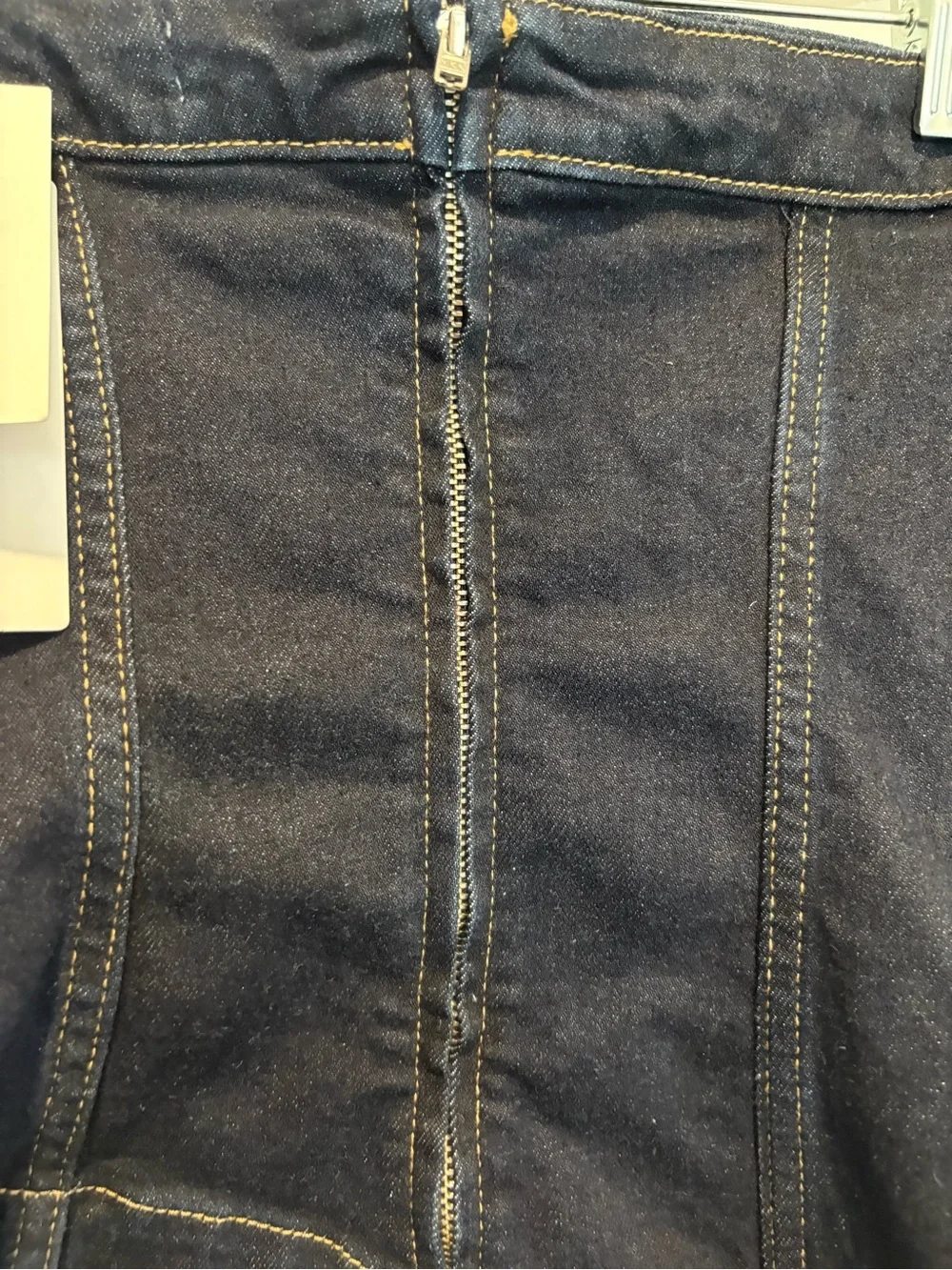 Mango Danielle Asymmetric Hem Denim Bandeau Top in Blue Size S NWT